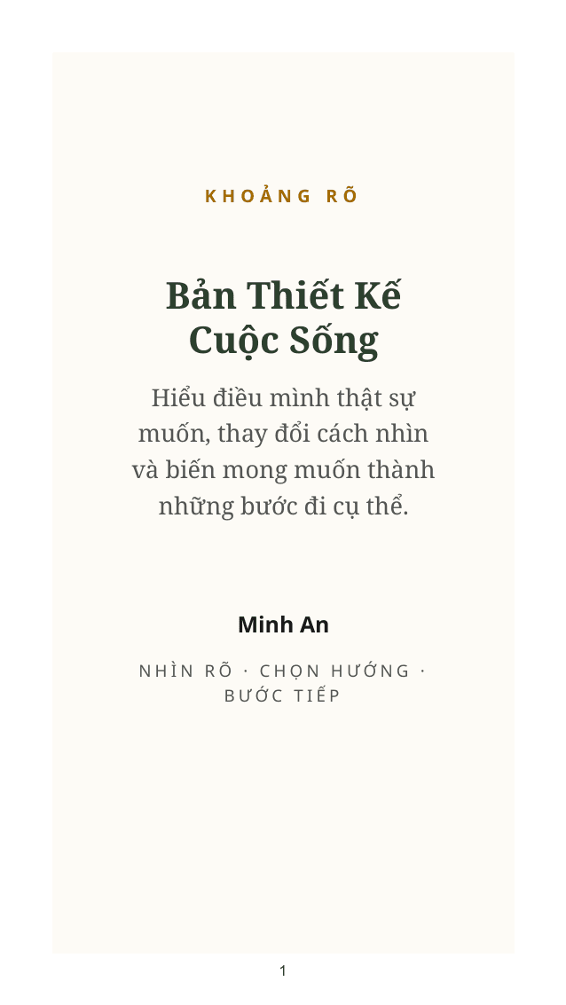 Trang bìa Bản Thiết Kế Cuộc Sống — KHOẢNG RÕ